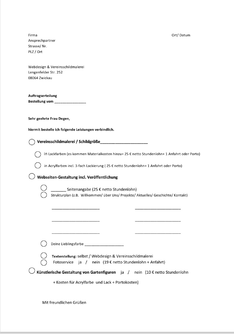 Simone Degen Webseite gestalten